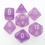 7 Die Set Chessex FROSTED PURPLE white Dice VIOLA bianco Dadi Dado 430