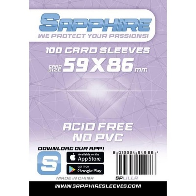 100 Sleeves Sapphire LILLA 59x86 Bustine Protettive x Giochi da Tavolo