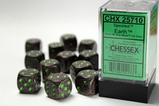 12 d6 Dice Chessex SPECKLED EARTH green  Dadi  25710