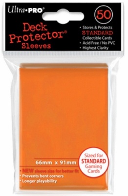 50 Deck Protector Sleeves Ultra Pro Magic STANDARD ORANGE Arancione Bustine Protettive