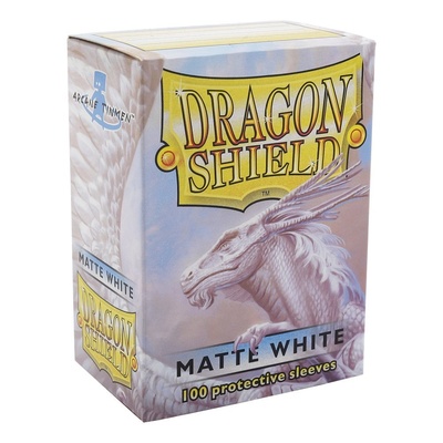 100 Sleeves Dragon Shield Standard MATTE WHITE Bustine Protettive Bianco