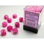 36 d6 Dice Set Chessex Polyedral VORTEX PINK W/GOLD 27854 ROSA ORO Dadi Dado