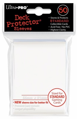 50 Deck Protector Sleeves Ultra Pro Magic STANDARD WHITE Bianco Bustine Protettive Buste