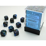 36 d6 Dice Chessex Polyedral LUSTROUS SHADOW W/GOLD 27899 Dadi OMBRA