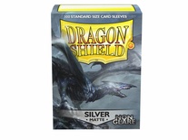 100 Sleeves Dragon Shield Standard MATTE NON GLARE SILVER Bustine Protettive Argento