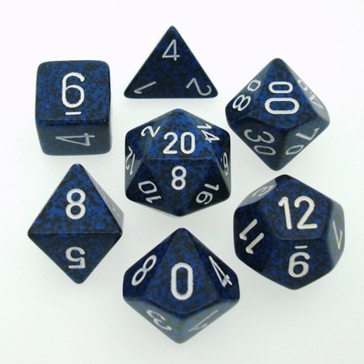 7 Dice Chessex SPECKLED STEALTH white 25346 MACULATO STEALTH bianco Dadi