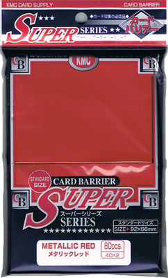 80 Card Barrier Kmc Magic SUPER SERIES METALLIC RED Rosso Metallico Bustine Protettive Buste 66x91
