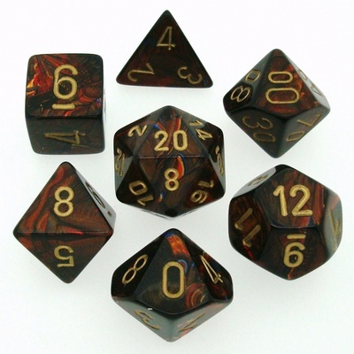 7 Dice Chessex SCARAB BLUE BLOOD 27419 Dadi BLU SANGUE