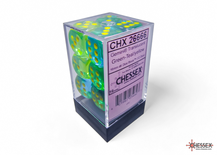 12 d6 Dice Chessex TRANSLUCENT GEMINI Green Teal Yellow  26666 Dadi