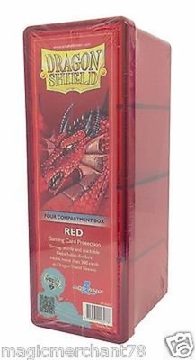 Four Compartment Box Dragon Shield Magic RED Rosso Porta Mazzo 4 Spazi Scatola