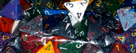 d4 Dice Chessex Colore Casuale Opaco