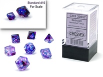 7 Die Set Chessex NEBULA NOCTURNAL BLUE 20557 Dadi