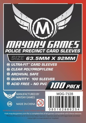 100 Card Sleeves Mayday POLICE PRECINCT 63,5x92 Bustine Protettive Giochi da Tavolo Buste