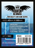 100 Sleeves RAVEN KING 45x68 Bustine Protettive Mini Euro