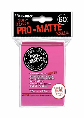 60 Deck Protector Sleeves Ultra Pro YuGiOh PRO MATTE SMALL BRIGHT PINK Bustine Protettive Buste