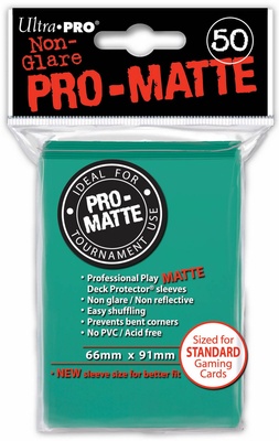 50 Deck Protector Sleeves Ultra Pro Magic PRO MATTE AQUA Verde Acqua Bustine Protettive Buste