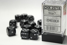 12 d6 Dice Chessex SPECKLED NINJA Black Nero Dadi 25718