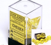 7 Dice Chessex TRANSLUCENT Yellow Trasparente Giallo 23072