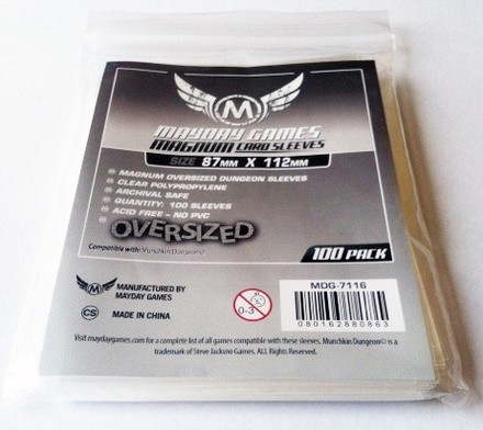 100 Card Sleeves Mayday OVERSIZED 87x112 Bustine Protettive Giochi da Tavolo Buste