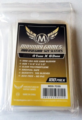 100 Card Sleeves Mayday MINI USA 41x63 Bustine Protettive Giochi da Tavolo Buste