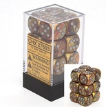 12 d6 Dice Chessex Polyhedral GLITTER GOLD SILVER 27703 Dadi