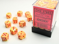 36 d6 Dice Chessex FESTIVE SUNBURST RED 27853 Dadi