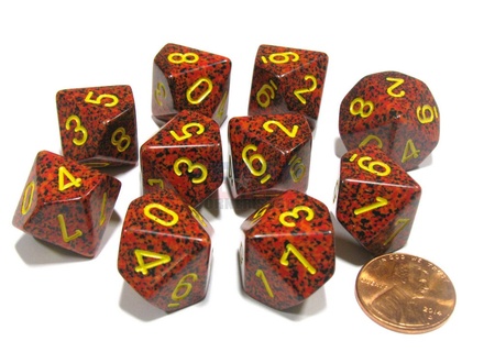 10 d10 Dice Chessex SPECKLED MERCURY 25123 Dadi MACULATO MERCURIO