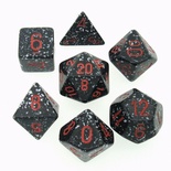 7 Dice Chessex SPECKLED SPACE RED 25308 Dadi