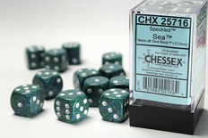 12 d6 Dice Chessex SPECKLED SEA  Verde Blu Dadi 25716