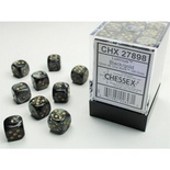 36 d6 Dice Chessex Polyedral LUSTROUS BLACK GOLD 27898 Nero