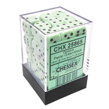 36 d6 Dice Chessex PASTEL GREEN Black 25865 Dadi