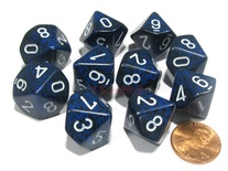 10 d10 Dice Chessex SPECKLED STEALTH 25146 Dadi