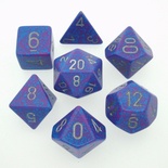 7 Dice Chessex SPECKLED SILVER TETRA 25347 Dadi