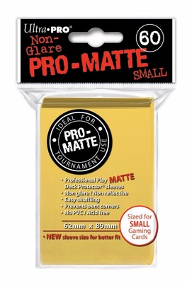 60 Deck Protector Sleeves Ultra Pro YuGiOh PRO MATTE SMALL YELLOW Giallo Bustine Protettive Buste