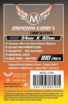 100 Card Sleeves Mayday YUCATAN NARROW 54x80 Bustine Protettive Giochi da Tavolo Buste