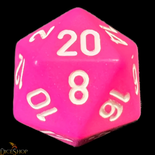 d20 Dice Chessex 16mm Opaque Pink white PQ2024 Dado Opaco Rosa biaco