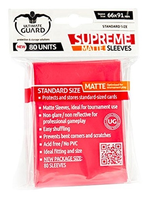 80 Supreme Sleeves Ultimate Guard Magic MATTE RED Bustine Protettive ROSSE