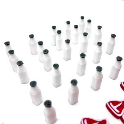 Bottiglia Latte 3D bianco grigia