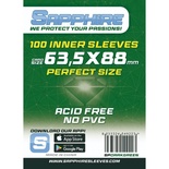 100 Sleeves Sapphire DARK GREEN 63,5X88 PERFECT SIZE Bustine Protettive