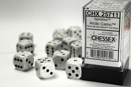 12 d6 Dice Chessex SPECKLED ARTIC CAMO green Dadi 25711