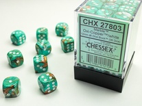 36 d6 Dice Chessex MARBLE OXI COPPER WHITE 27803 Dadi