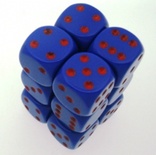 12 d6 Dice Set Chessex OPAQUE PURPLE red 25617 Dadi OPACO VIOLA rosso