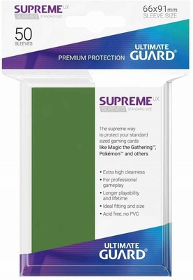 50 Sleeves Ultimate Guard SUPREME UX STANDARD Green  Bustine Protettive Verde