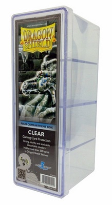 Four Compartment Box Dragon Shield Magic CLEAR Trasparente Porta Mazzo 4 Spazi Scatola