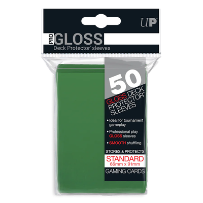 50 Sleeves Ultra PRO GLOSS Standard GREEN Bustine Protettive Verde