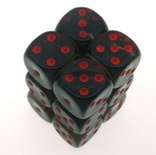 12 d6 Dice Chessex TRANSLUCENT SMOKE RED 23618 Dadi