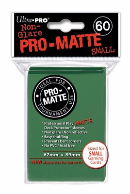 60 Deck Protector Sleeves Ultra Pro YuGiOh PRO MATTE SMALL GREEN Verde Bustine Protettive Buste