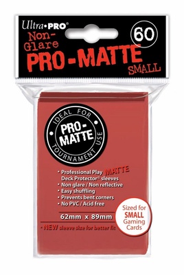 60 Deck Protector Sleeves Ultra Pro YuGiOh PRO MATTE SMALL RED Rosso Bustine Protettive Buste
