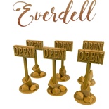 Everdell: 6x Insegna Aperto 3D