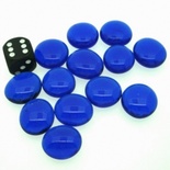 20+ Glass Gaming Stones Chessex BLUE Token Counter Pietrine Trasparenti